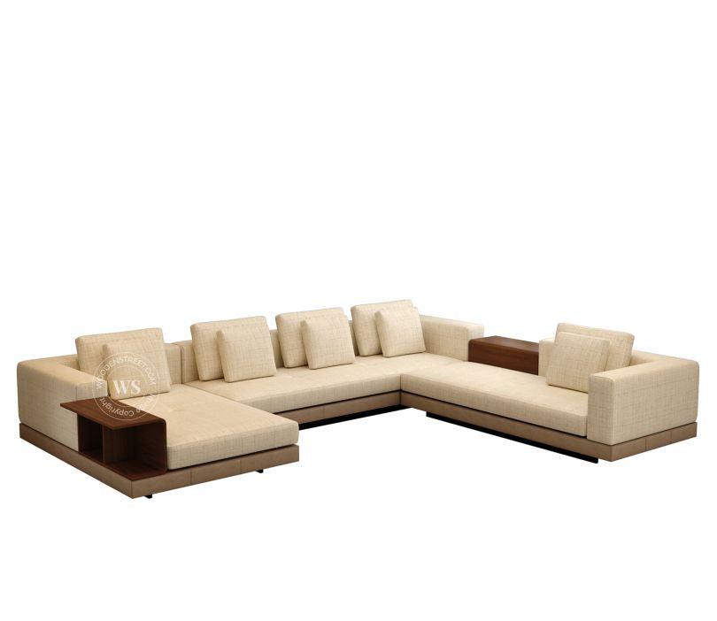 Matrix Right-Aligned L-Shape 5-Seater Sofa Cream Brown – Pakistan