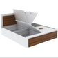 Harper Teak King Bed – Frosty White Finish with Smart Box Storage