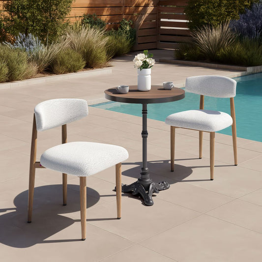 modern beige dining chair white - With tabel