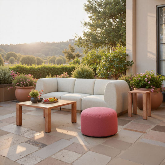 Modern Christy Armless Chair Beige outdoor