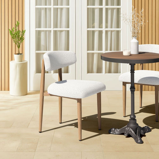 modern beige dining chair white - With tabel