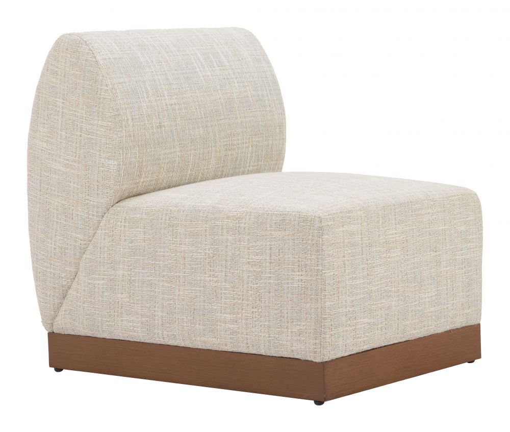 Modern Christy Armless Chair Beige outdoor