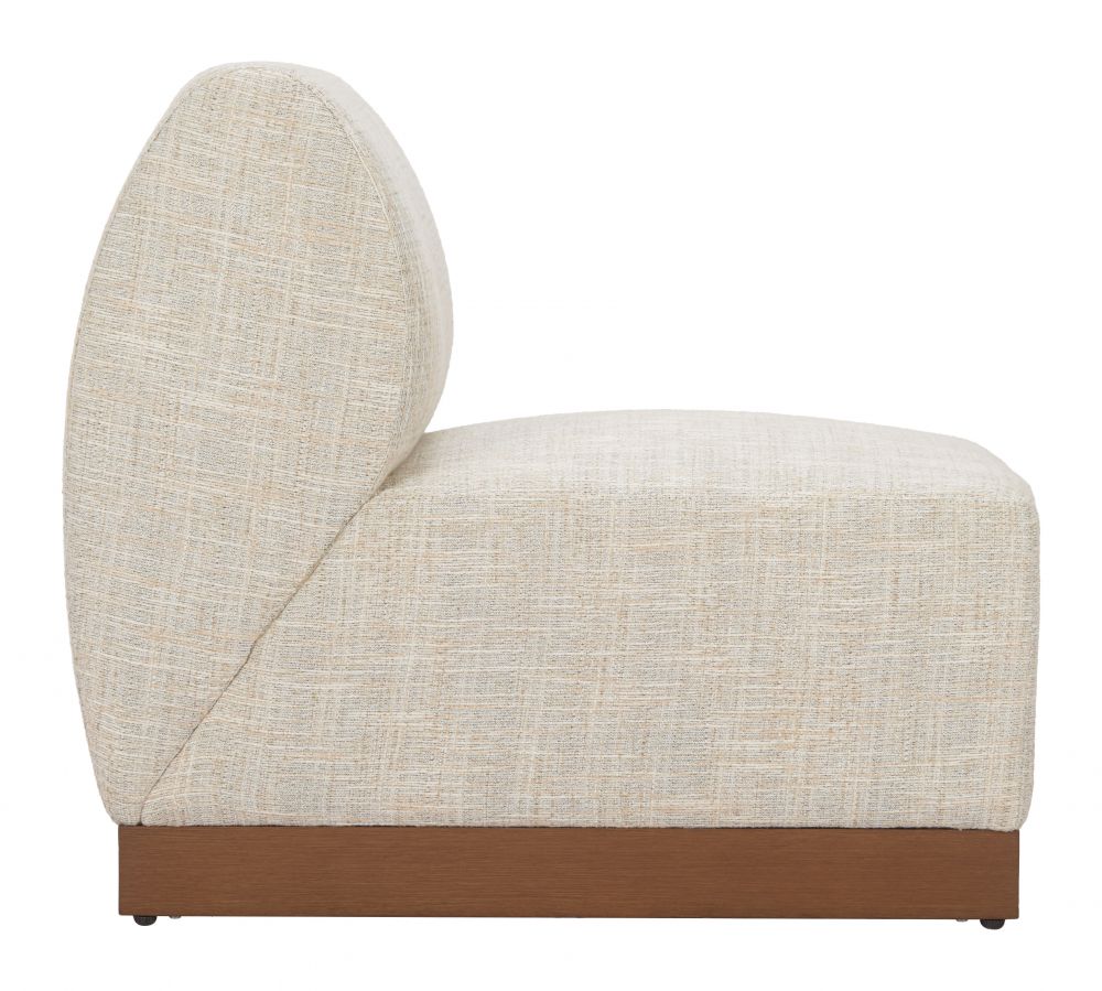 Modern Christy Armless Chair Beige outdoor