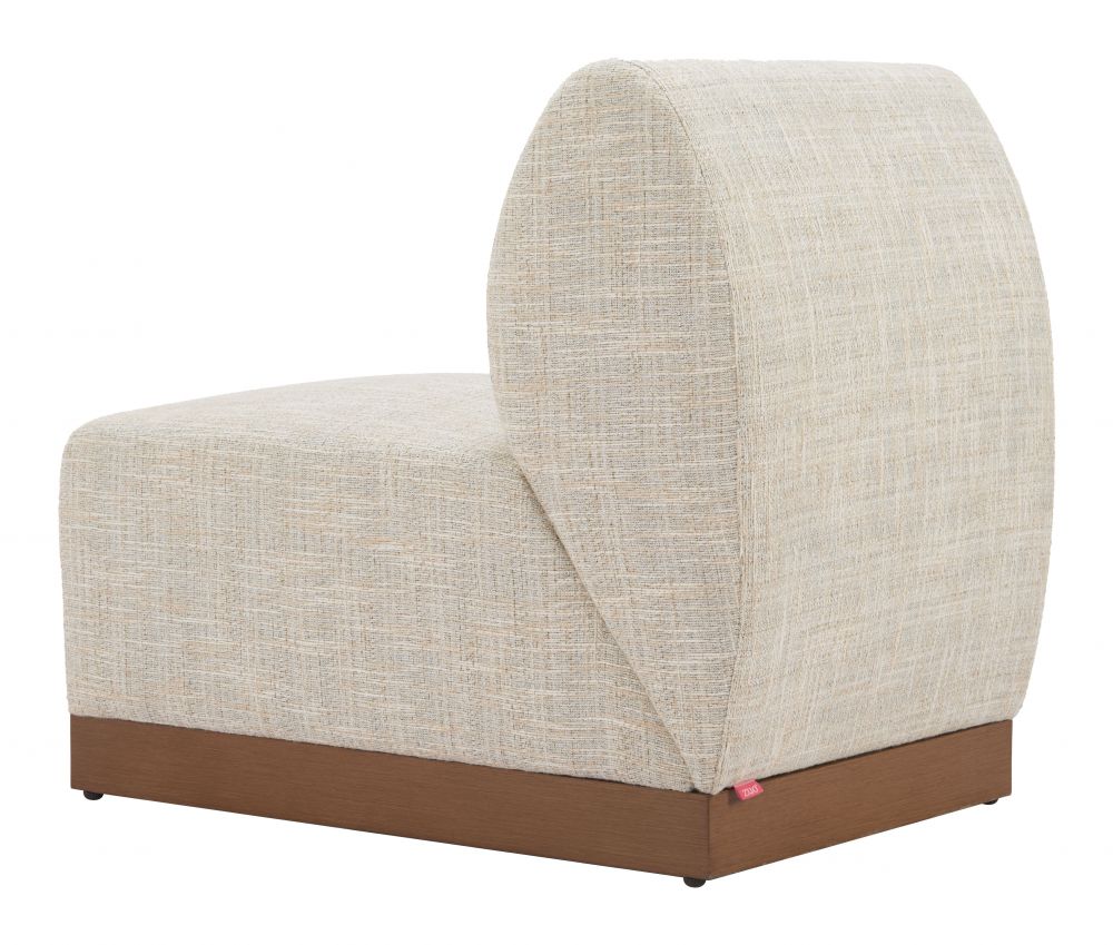 Modern Christy Armless Chair Beige outdoor