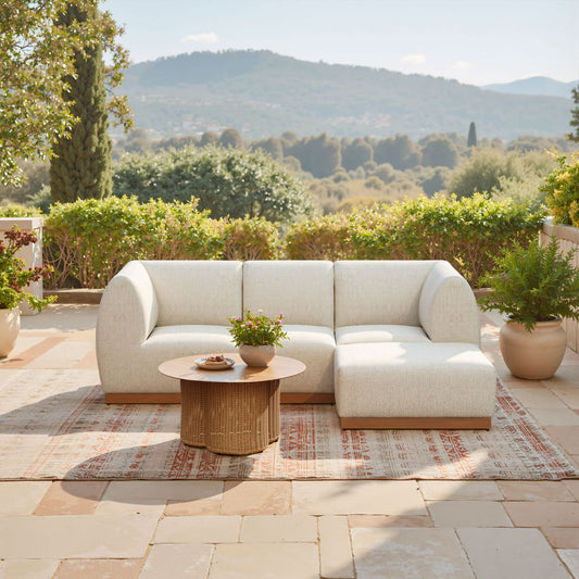 Modern Christy Armless Chair Beige outdoor