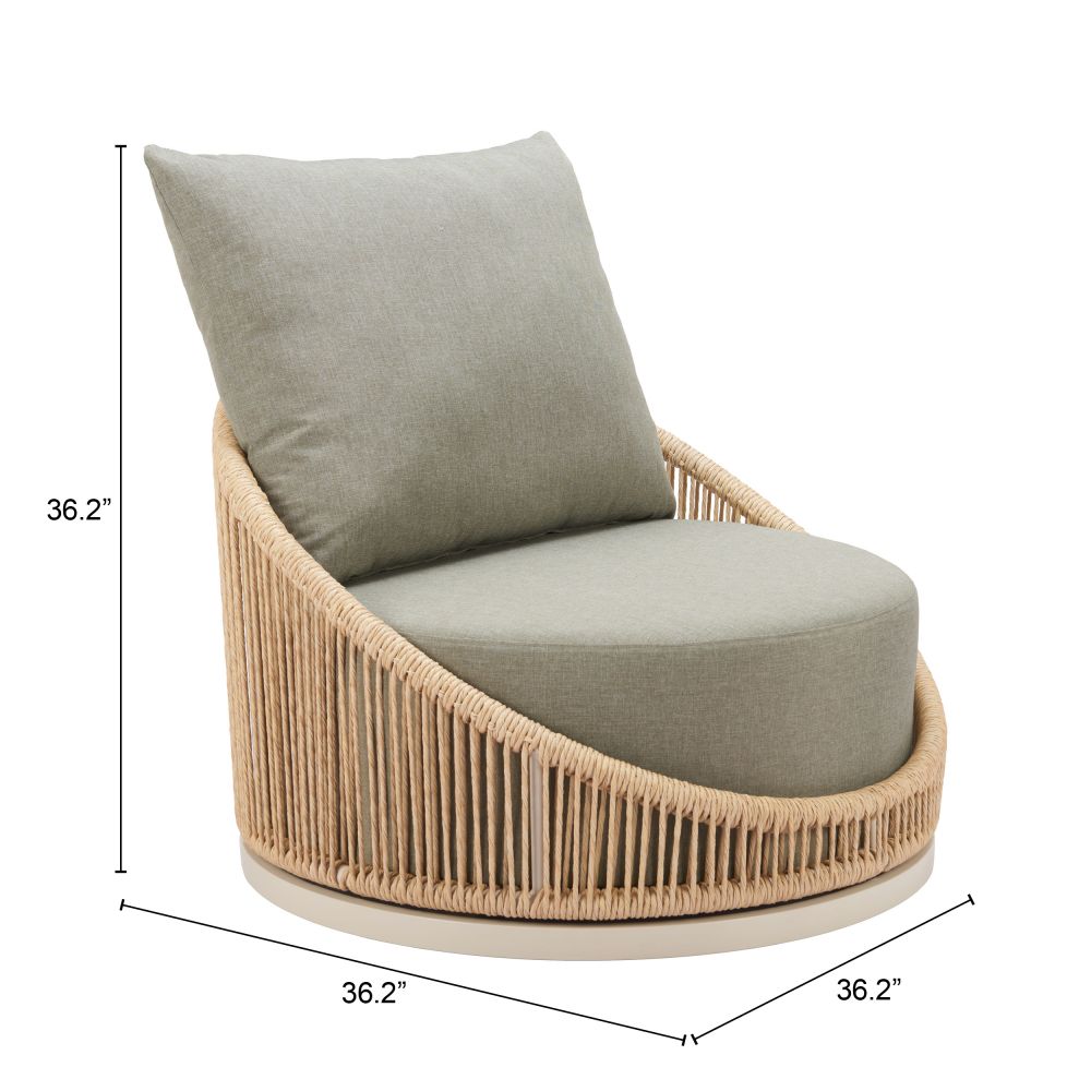 Modern Cabana Swivel Chair Multicolor outdoor