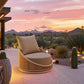 Modern Cabana Swivel Chair Multicolor outdoor