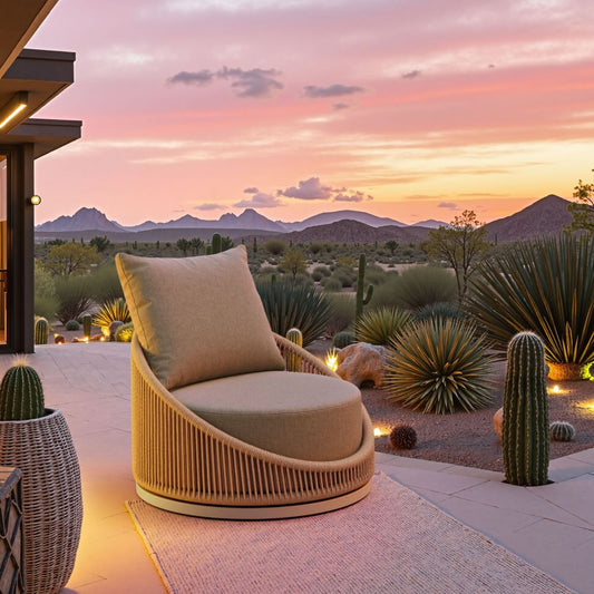 Modern Cabana Swivel Chair Multicolor outdoor
