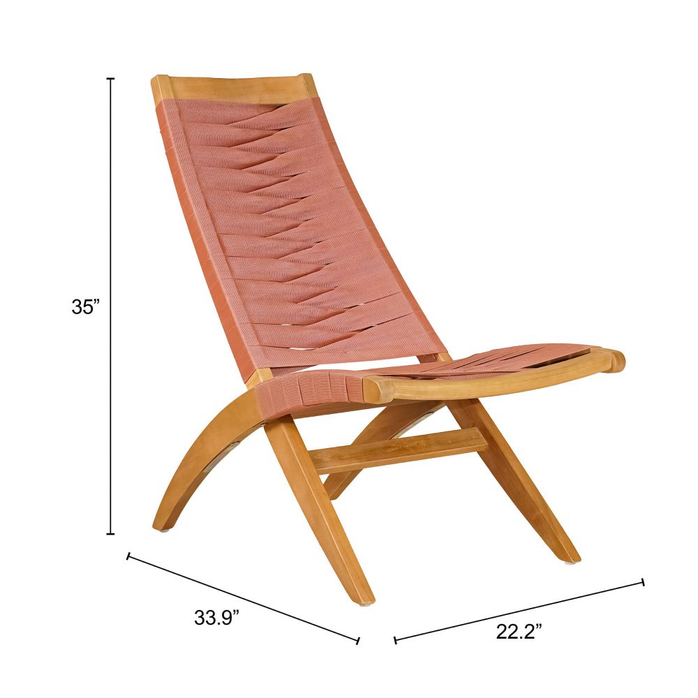 Rova Lounge Chair Terracotta acacia rattan