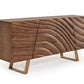 Mid-Century Walnut & Gold Buffet