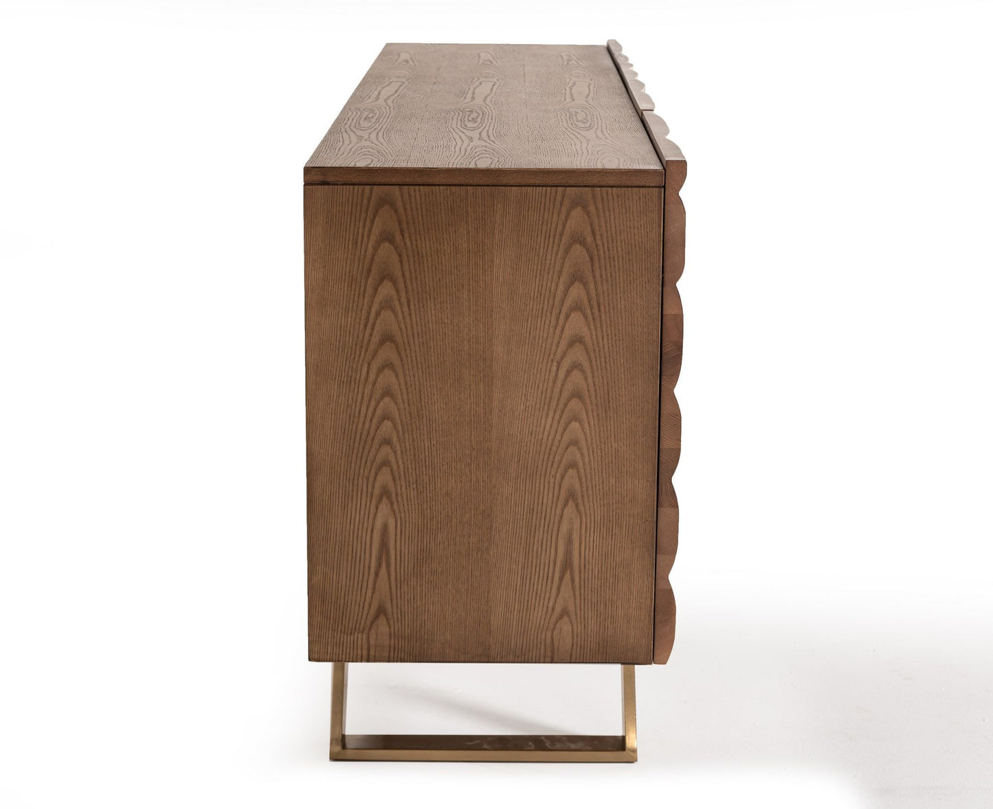 Mid-Century Walnut & Gold Buffet