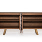 Mid-Century Walnut & Gold Buffet