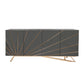 Katzu High Gloss Grey Buffet with Rose Gold Base