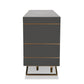 Katzu High Gloss Grey Buffet with Rose Gold Base