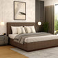 Savona Modern Fabric Bed King Size – Brown Upholstery & Box Storage – Pakistan
