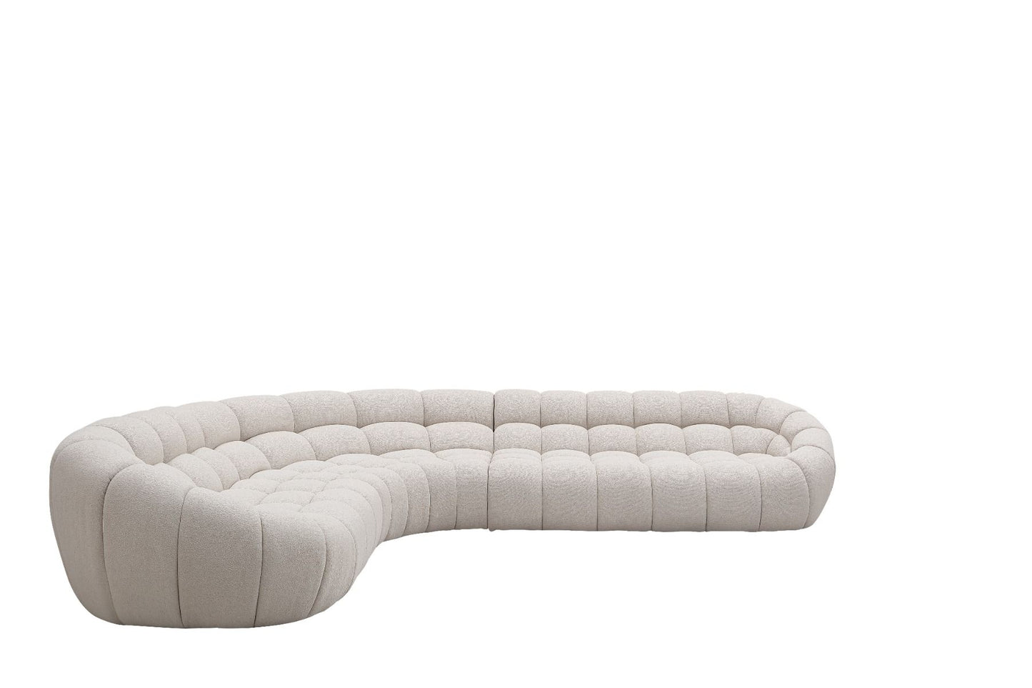 Luxury Beige Curved Sectional Sofa