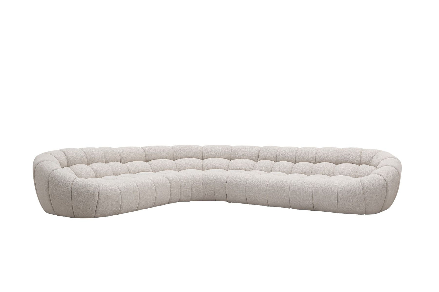 Luxury Beige Curved Sectional Sofa