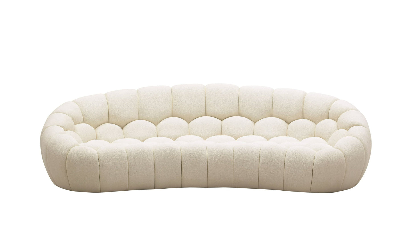 Divani Casa Yolonda – Beige Curved 3-Seater Sectional Sofa