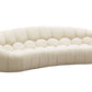 Divani Casa Yolonda – Beige Curved 3-Seater Sectional Sofa