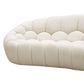 Divani Casa Yolonda – Beige Curved 3-Seater Sectional Sofa