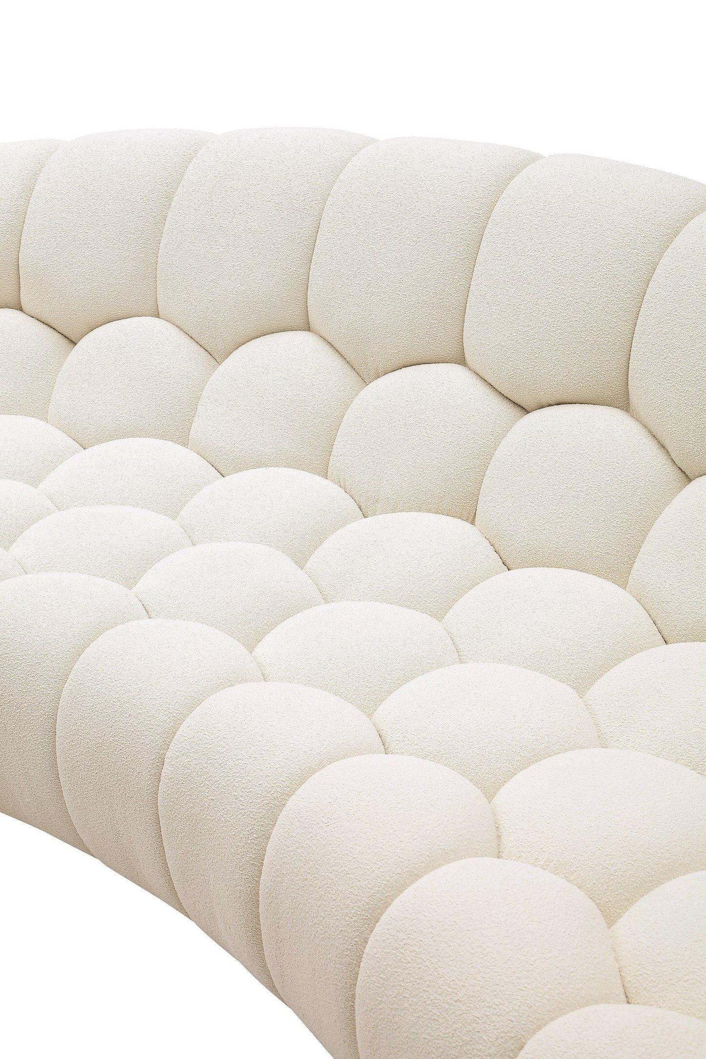 Divani Casa Yolonda – Beige Curved 3-Seater Sectional Sofa