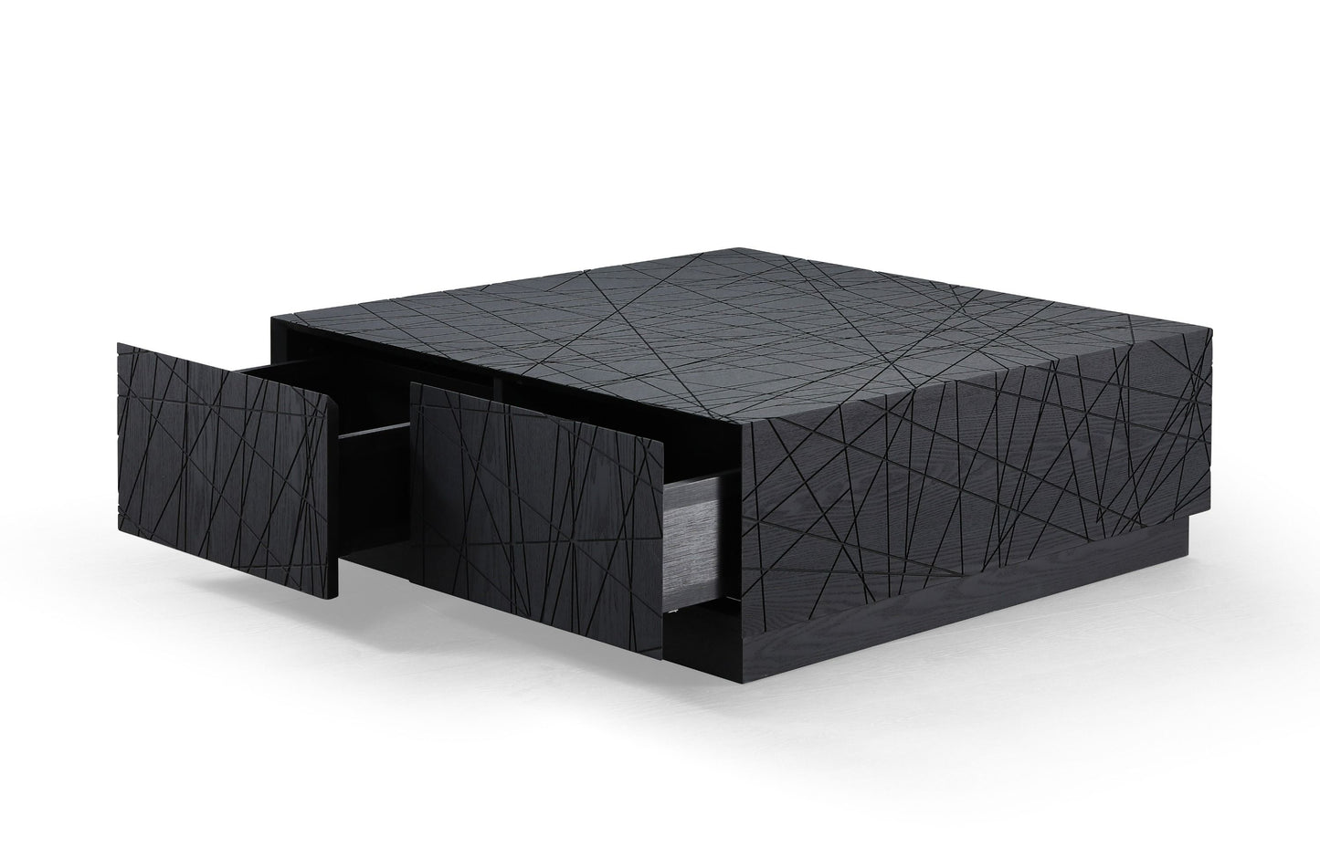 Kenda Matte Black Oak Square Coffee Table