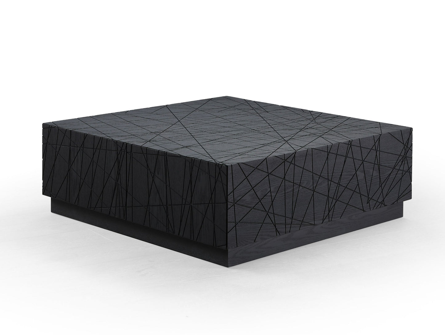 Kenda Matte Black Oak Square Coffee Table