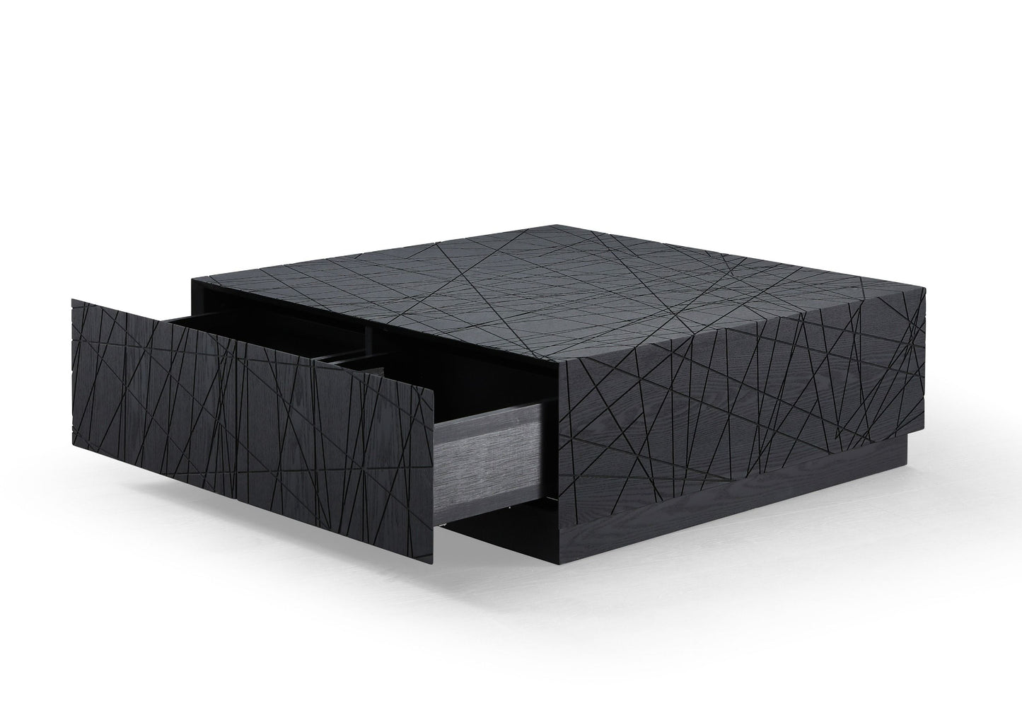 Kenda Matte Black Oak Square Coffee Table