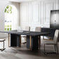 Modrest Tasha Dining Table — Black Ash & Brushed Gold