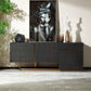 Modrest Tasha Buffet — Black Ash + Brushed Gold Sideboard