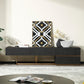 Modrest  TV Stand — Black Ash + Brushed Gold Console