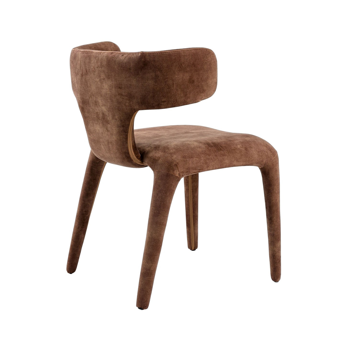 Saehee Dining Chair by Modrest — Camel Velvet, Iron Frame