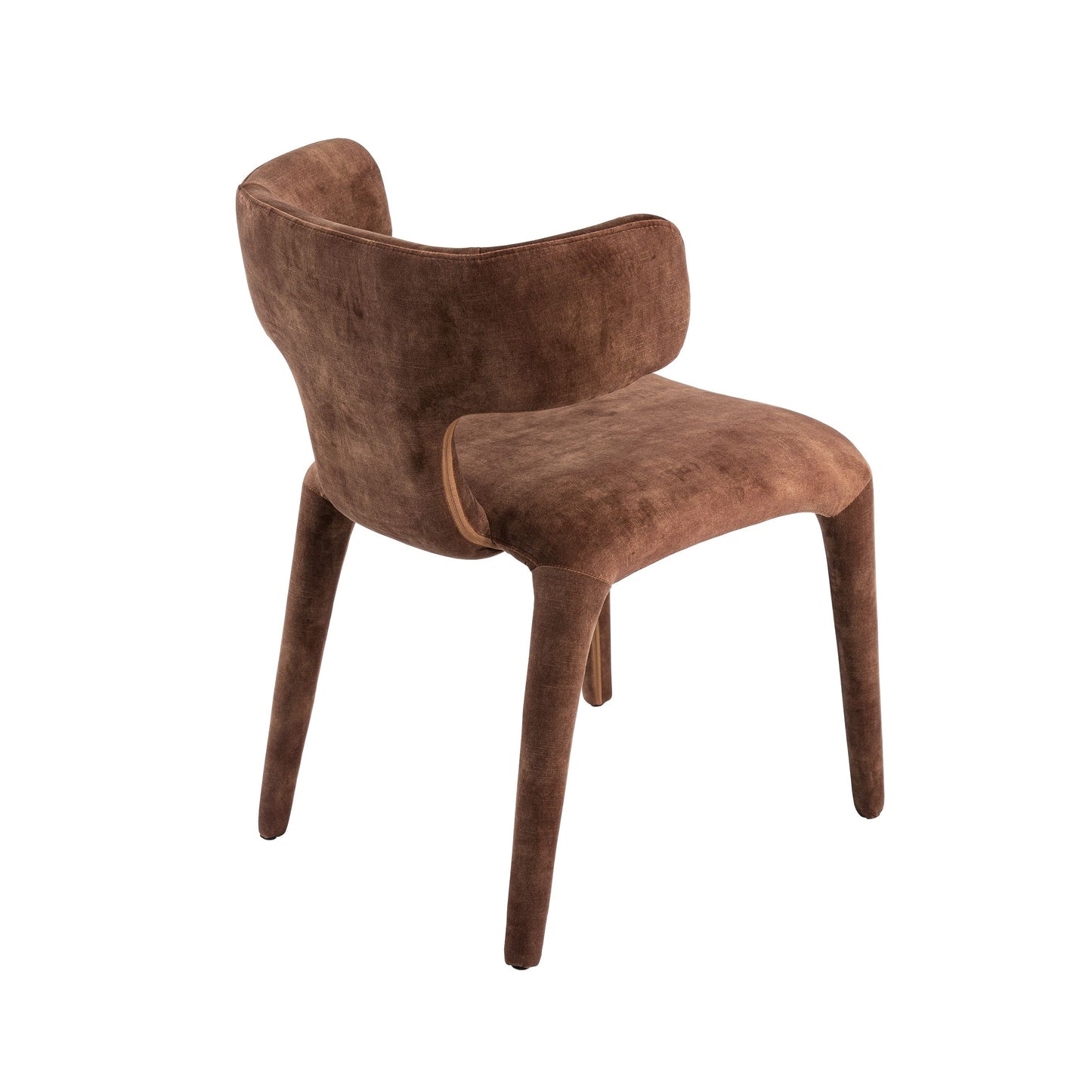 Saehee Dining Chair by Modrest — Camel Velvet, Iron Frame