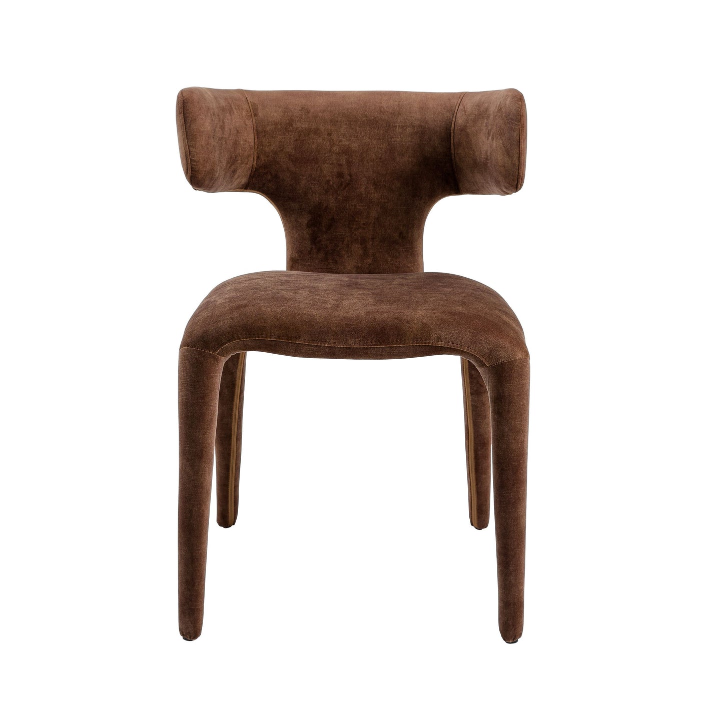 Saehee Dining Chair by Modrest — Camel Velvet, Iron Frame