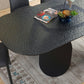 Hammered Grey Glass Rectangular Dining Table