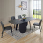 Hammered Grey Glass Rectangular Dining Table