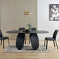 Hammered Grey Glass Rectangular Dining Table