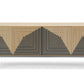 Modrest Azteca – Modern White Oak Buffet with Black Geometric Pattern