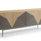 Modrest Azteca – Modern White Oak Buffet with Black Geometric Pattern
