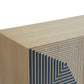 Modrest Azteca – Modern White Oak Buffet with Black Geometric Pattern