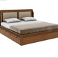 Lotus Ash Wood King Bed – Natural Finish with Smart Drawer Storage