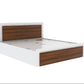 Harper Teak King Bed – Frosty White Finish with Smart Box Storage
