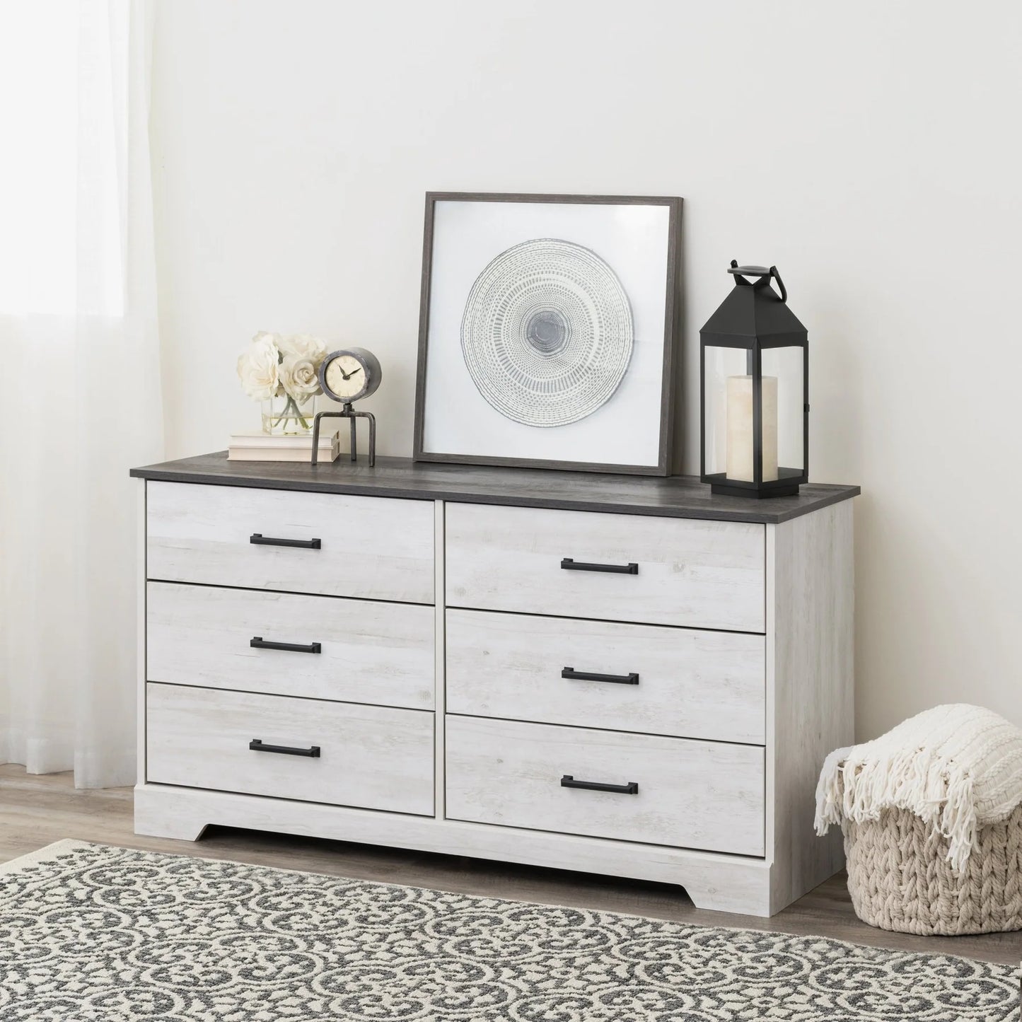 Rustic 6-drawer dresser