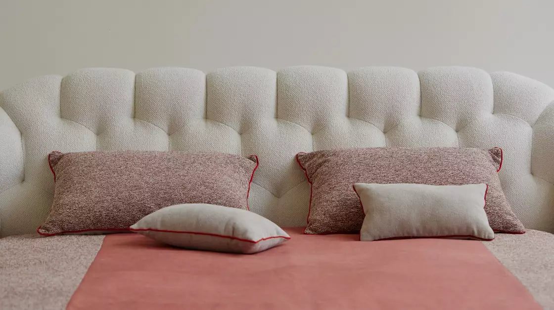Bubble White Bed — Plush Bouclé / Sherpa Platform Bed