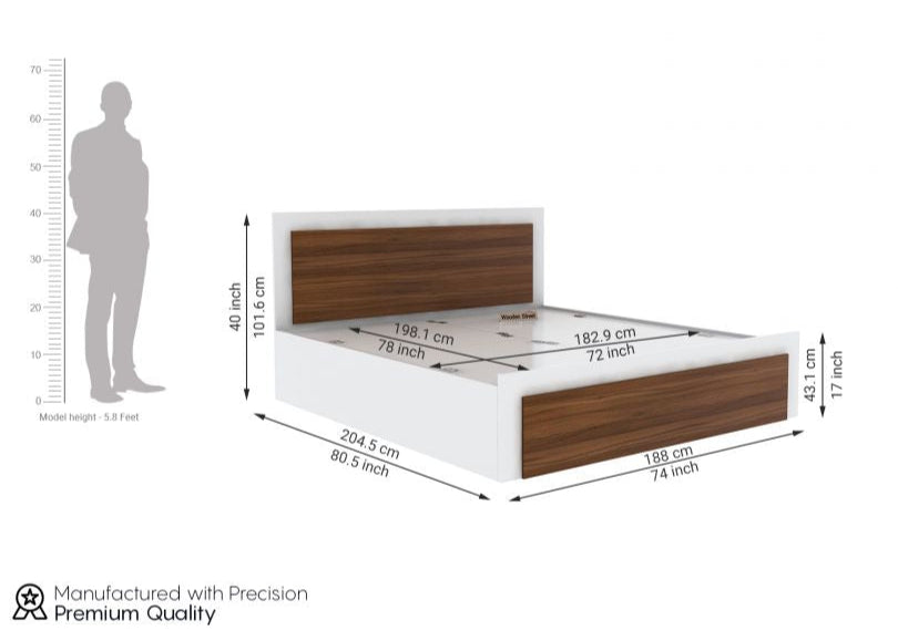 Nuvo Jade-Ivory King Bed – Upholstered Elegance with Box Storage