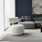 Cozy Boucle Swivel Lounge Chair | Plush Ivory Accent Chair with Round Base