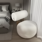 Cozy Boucle Swivel Lounge Chair | Plush Ivory Accent Chair with Round Base