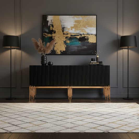 Modern Black & Rosegold Buffet