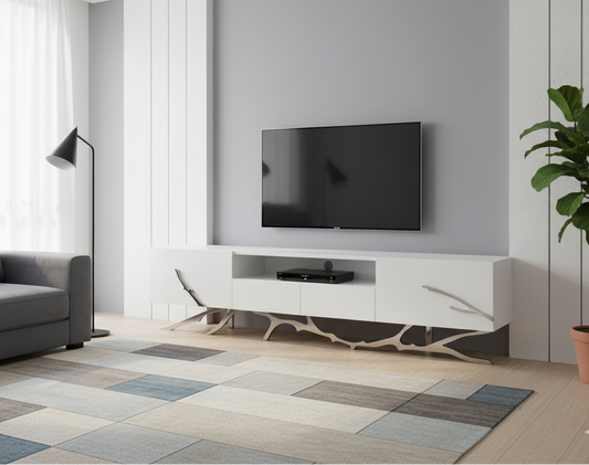 Modrest Legend 79″ White TV Stand