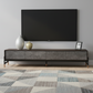 Gabrielle TV Stand – Acacia Veneer & Gold-Tip Metal Base